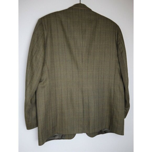 VINTAGE MEN'S TAUPE BROWN PLAID BLAZER JACKET SPORT COAT - KINGSRIDGE - SIZE 46 - Picture 6 of 6